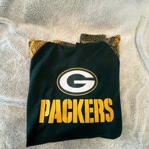 Green Bay Packers dri-fit hooded sweatshirt.